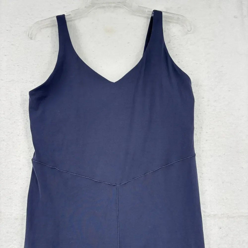 Aerie Offline Legging Jumpsuit Real Me Low‎ Key Womens Size XL Blue Shelf Bra